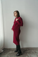 Charlotte - Jupe de maternité bordeaux