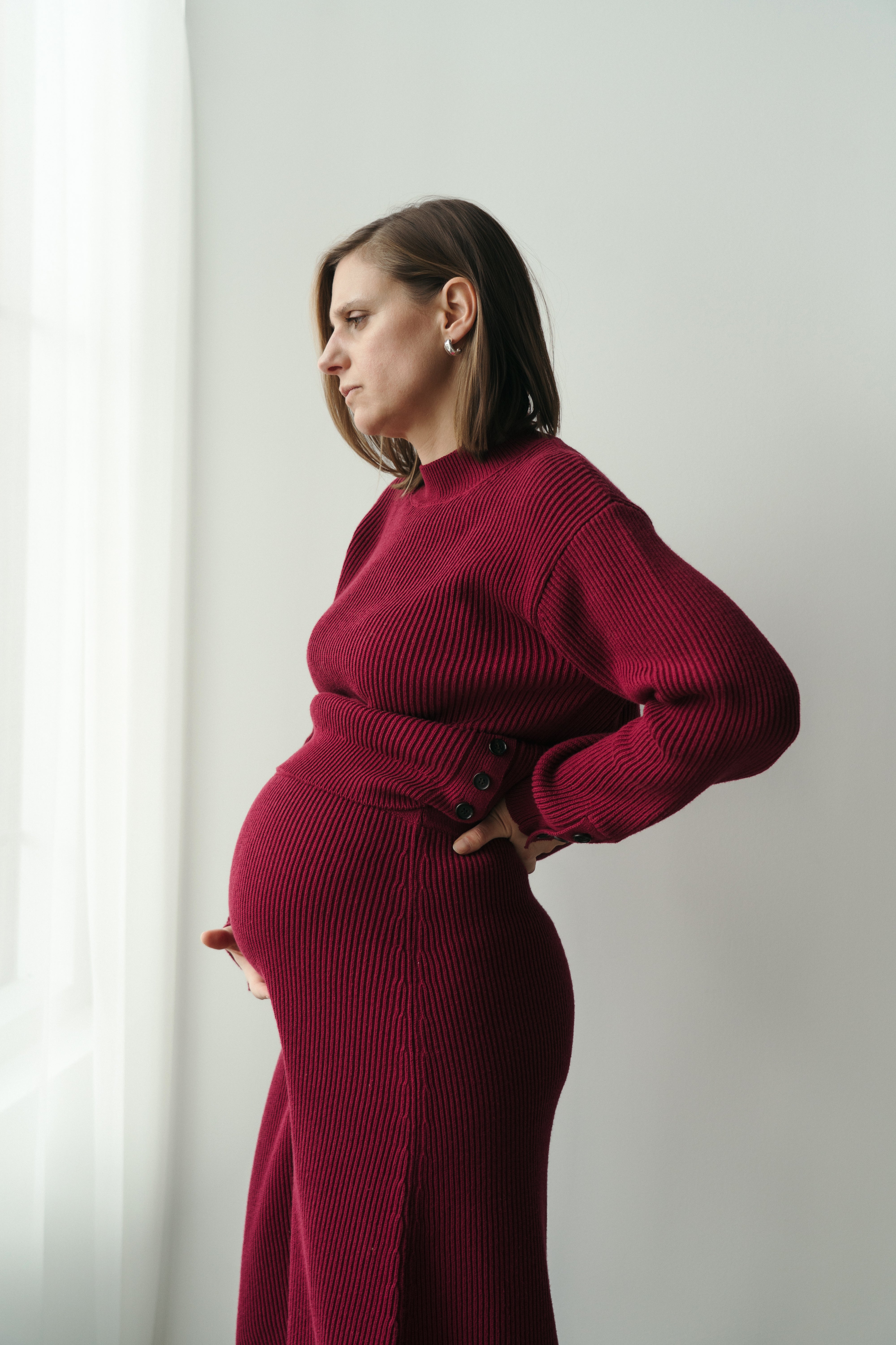 Charlotte - Jupe de maternité bordeaux