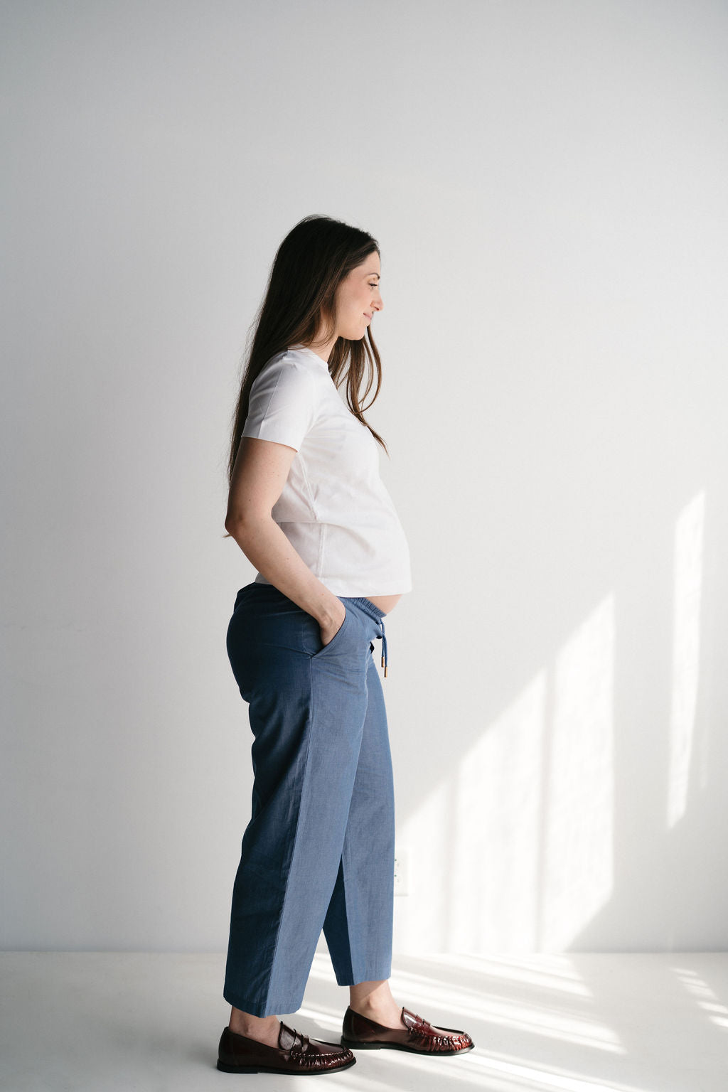 Blue maternity pants