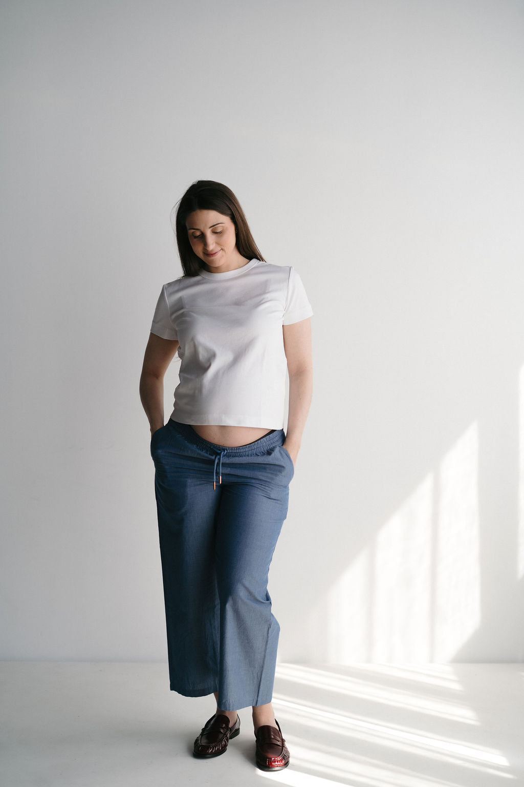 Blue maternity pants