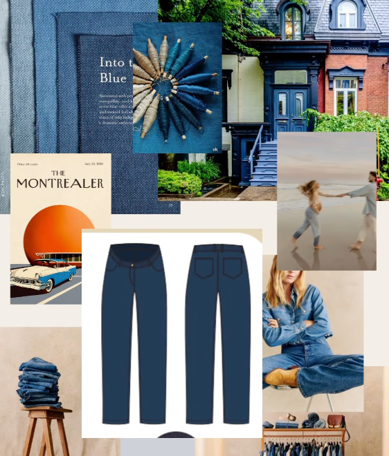 moodboard de création de vêtements de maternité
